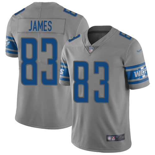 Detroit Lions Limited Gray Men Jesse James Jersey NFL Football #83 Inverted Legend->detroit lions->NFL Jersey